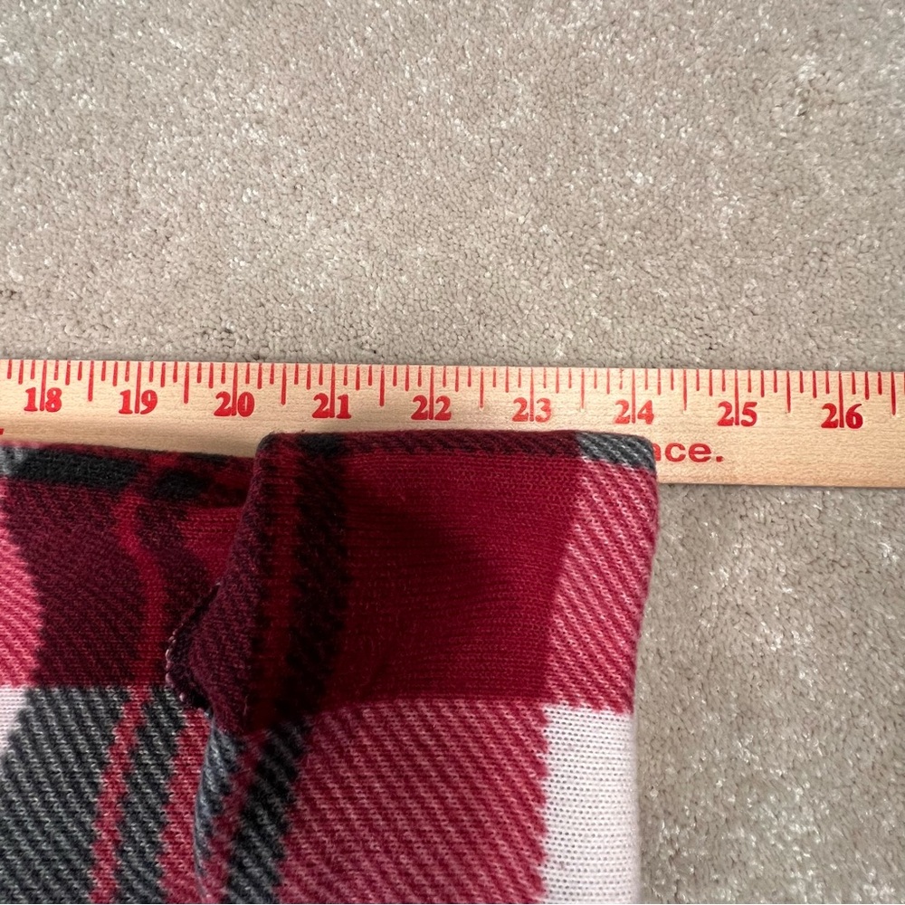 Abercrombie Red Plaid Open Front Cardigan Jacket Sherpa Lined Long Comfy Women S - Picture 8 of 12